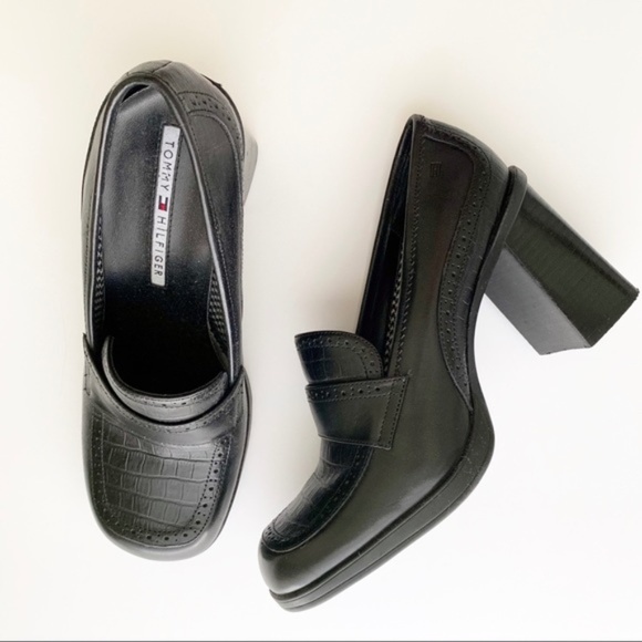 Anthropologie Shoes - Tommy Hilfiger Square Toe Stacked Heel Loafers